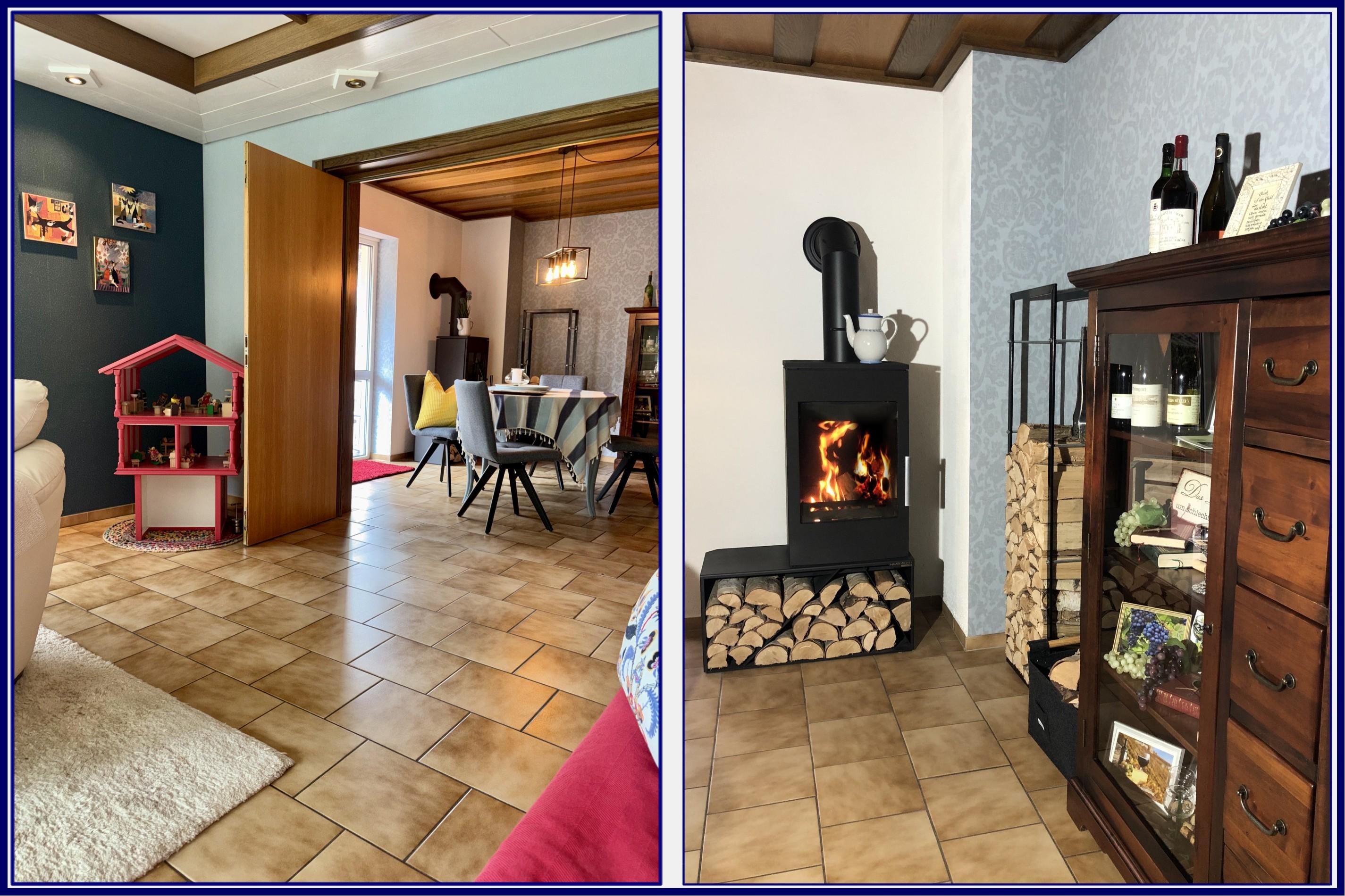 Foto: Puppenhaus und gemütliches Kaminzimmer